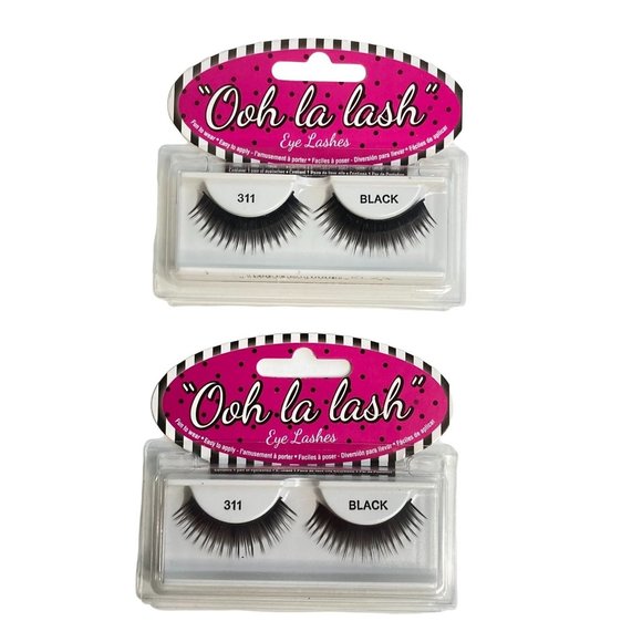 Ooh la lash Eyelashes 311 Black 2 Packs 2 Sets Reusable False Eyelashes - Picture 6 of 10